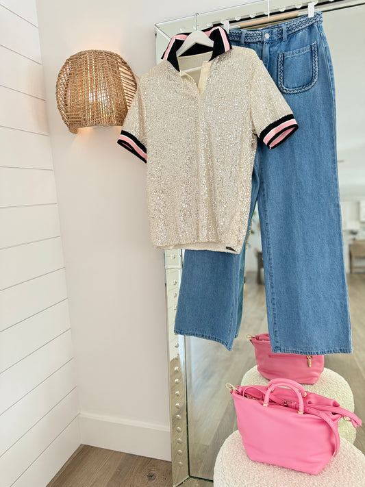 The Sequin Polo - SIlver