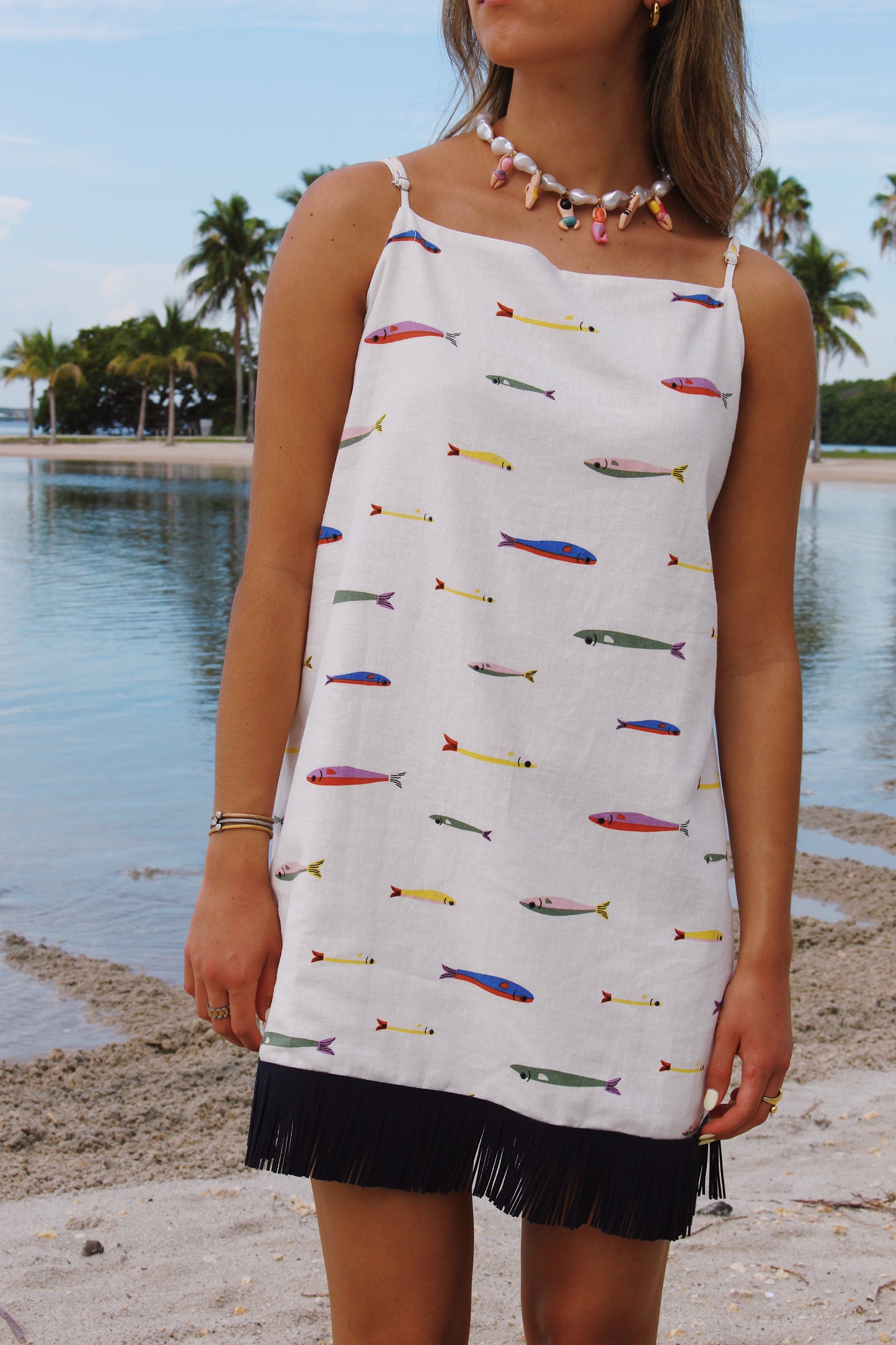 The White Fish & Fringe Dress