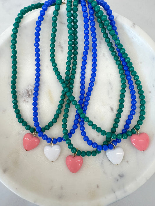 The Petite Beaded Heart Necklace