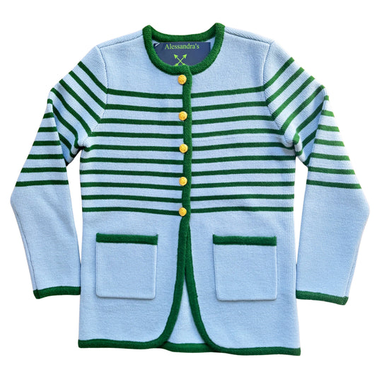 The Greenwich Stripe Knit Cardigan