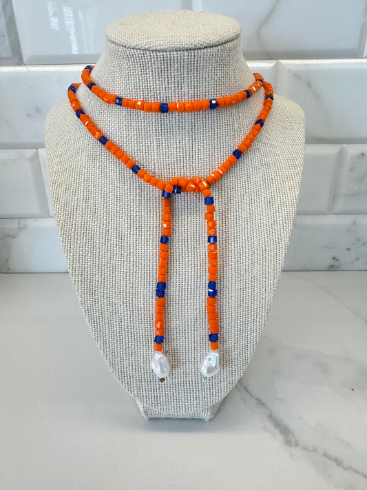 The Orange and Blue Crystal Wrap