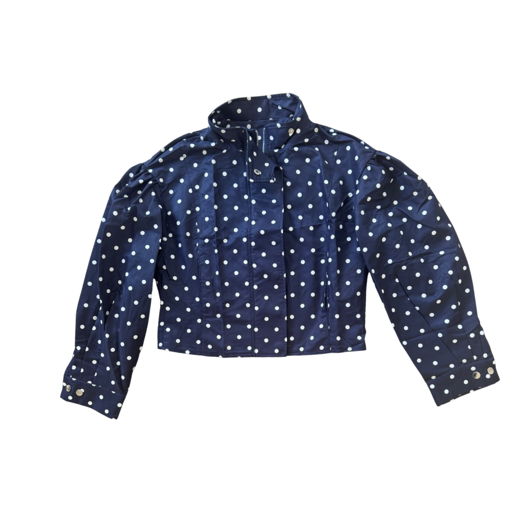 The Navy Polka Puff Jacket