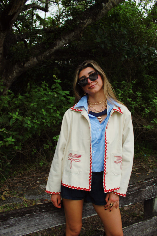 The Maison Ribbon Trim Jacket