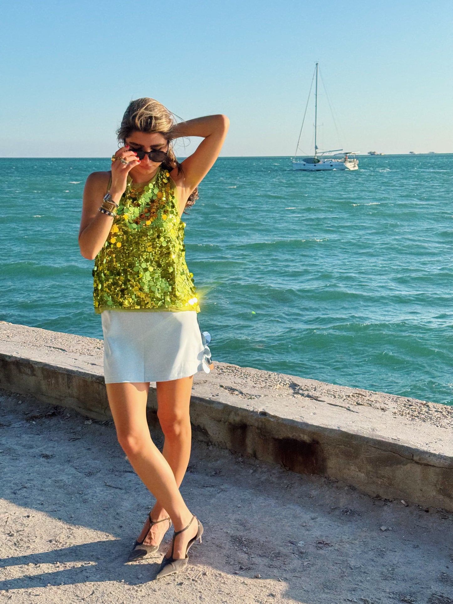 The Key Lime Sequin Tank