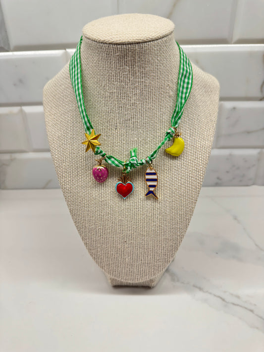 The Green Ribbon Fruit Basket Necklace