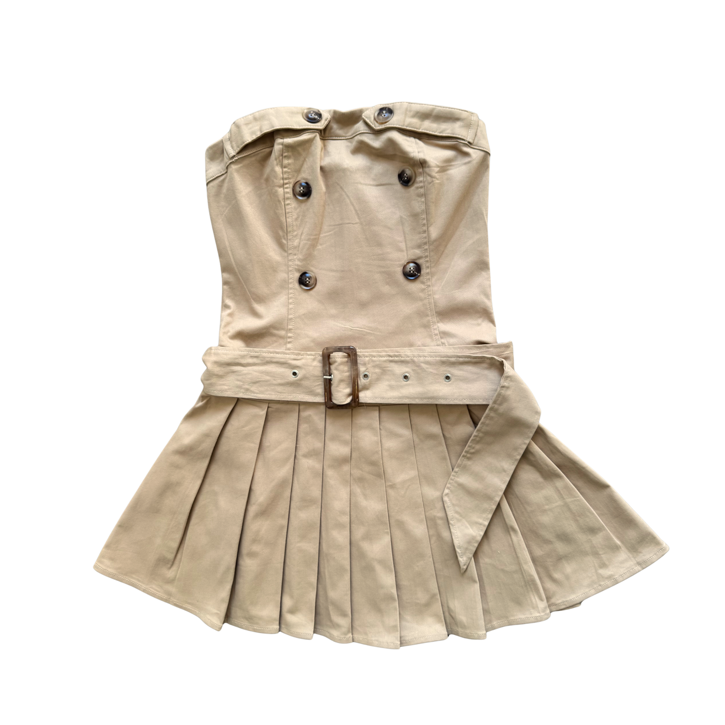 Trench Pleated Mini Dress
