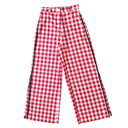 Gingham Slit Pant