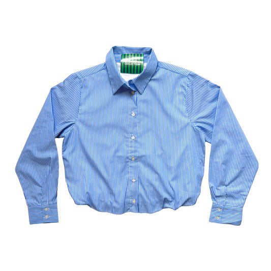The Bubble Hem Pinstripe Buttondown