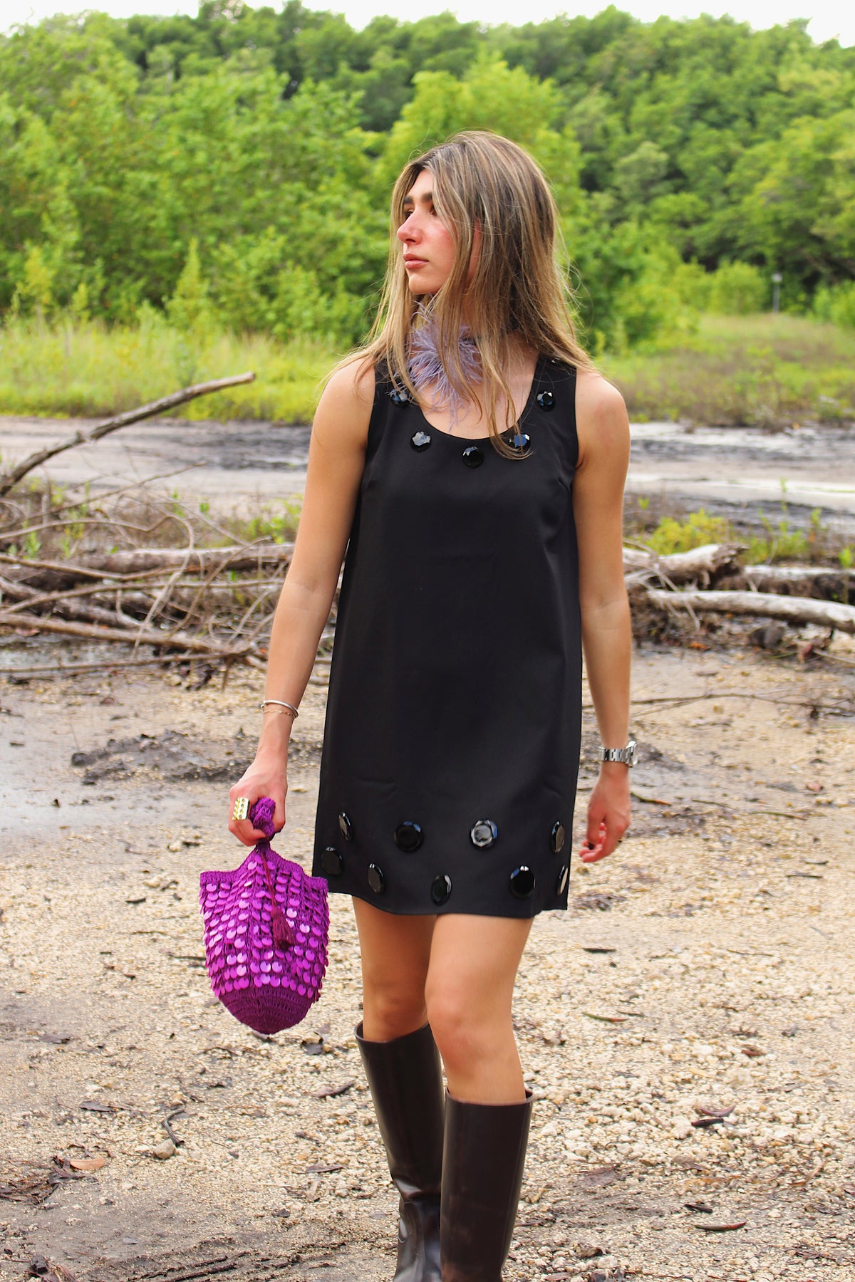 The Onyx Embellished Mini Dress