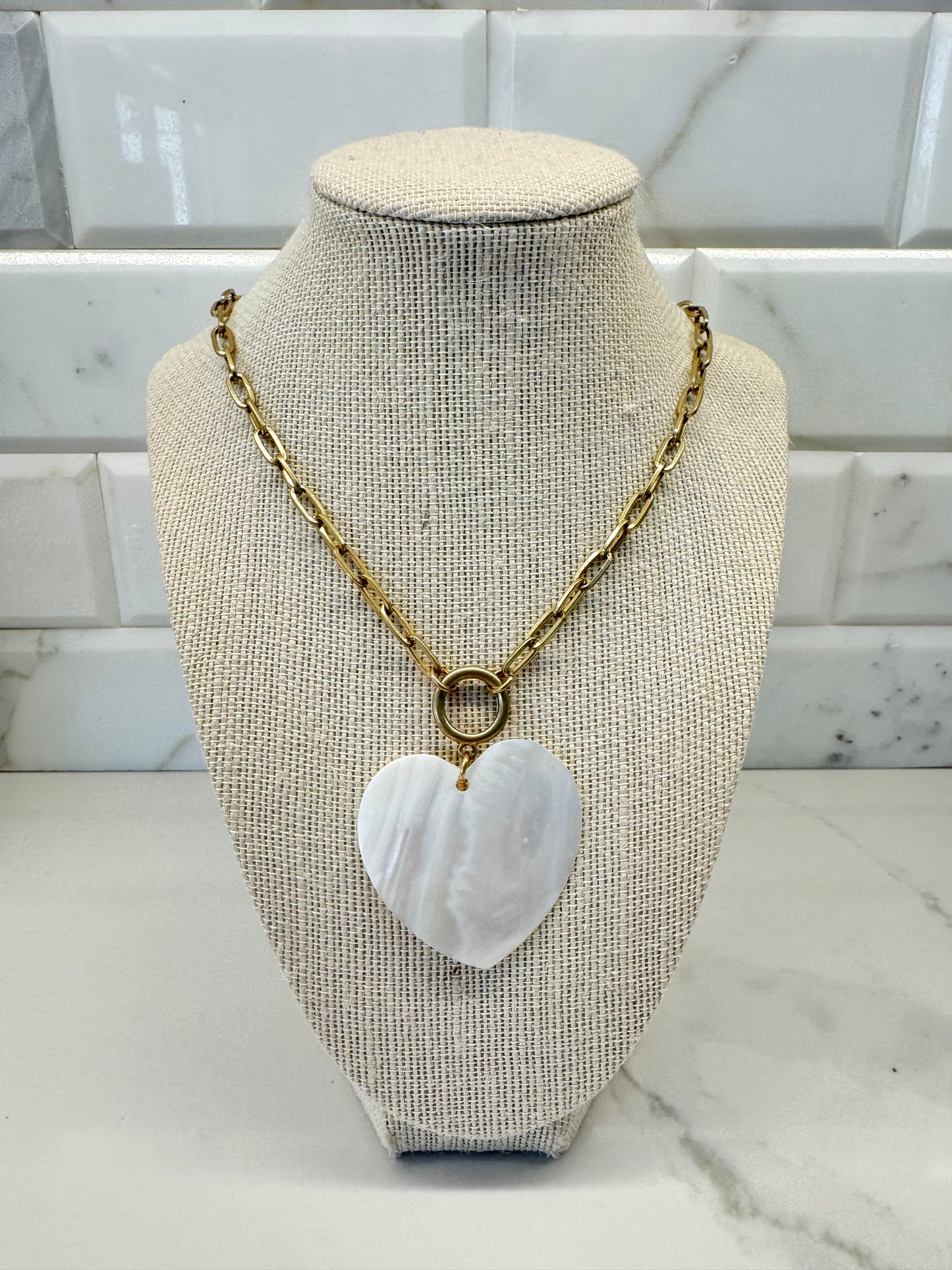 Vintage Shell Heart Necklace