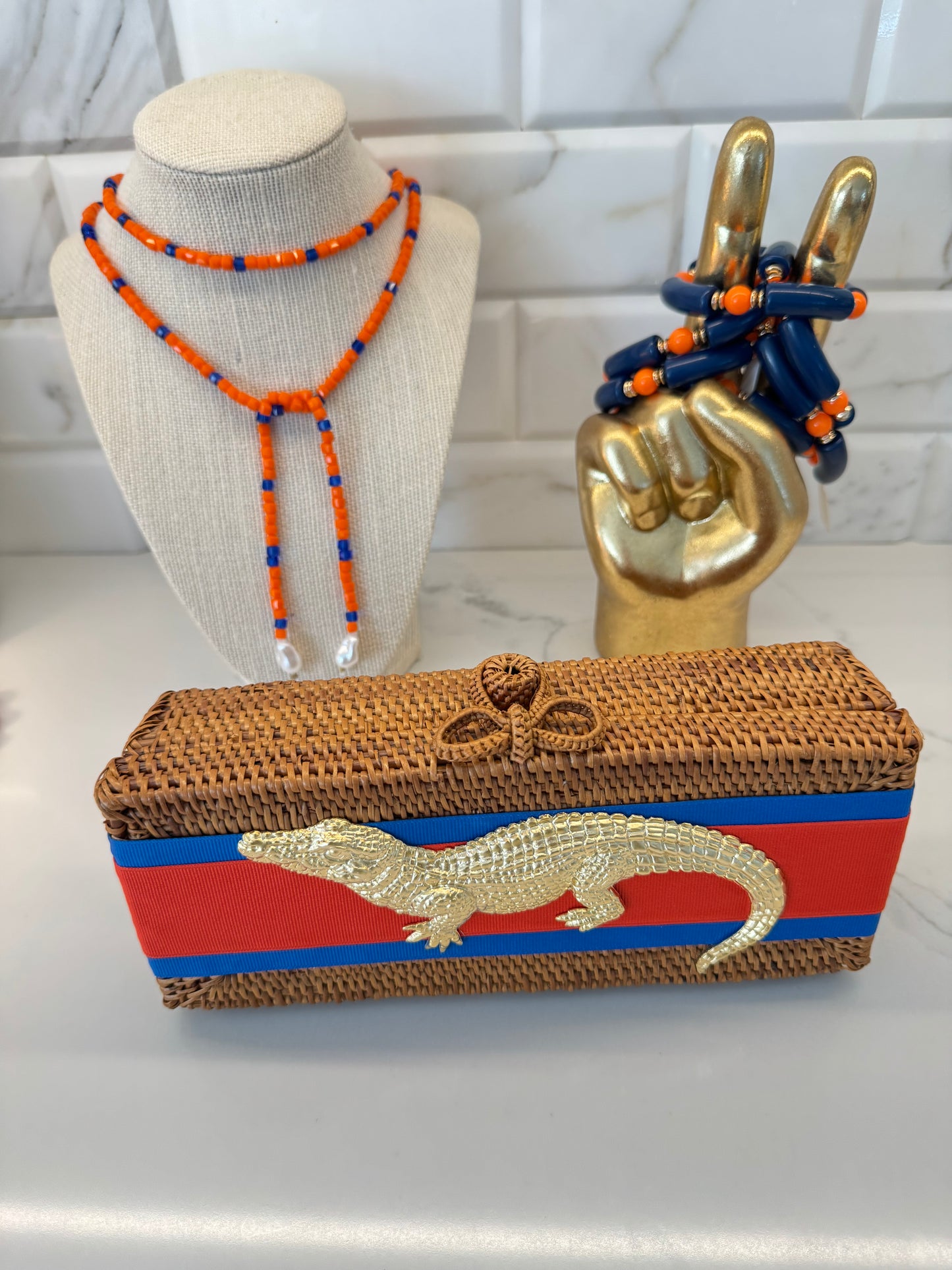 The Orange and Blue Crystal Wrap