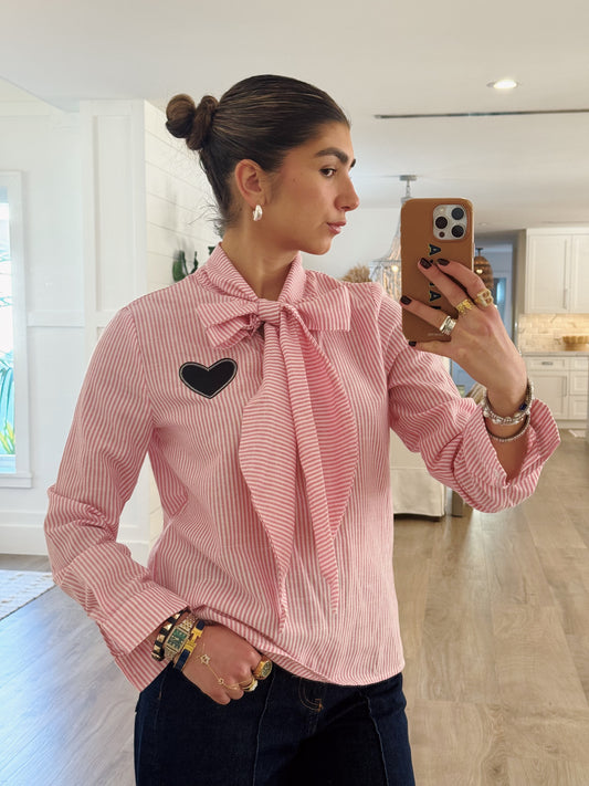 The Preppy Pink Bow Blouse