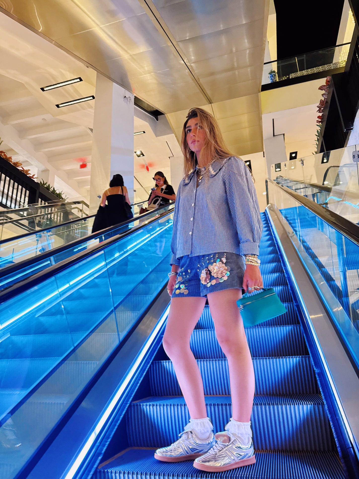 The Sequin Bloom Shorts - Gray