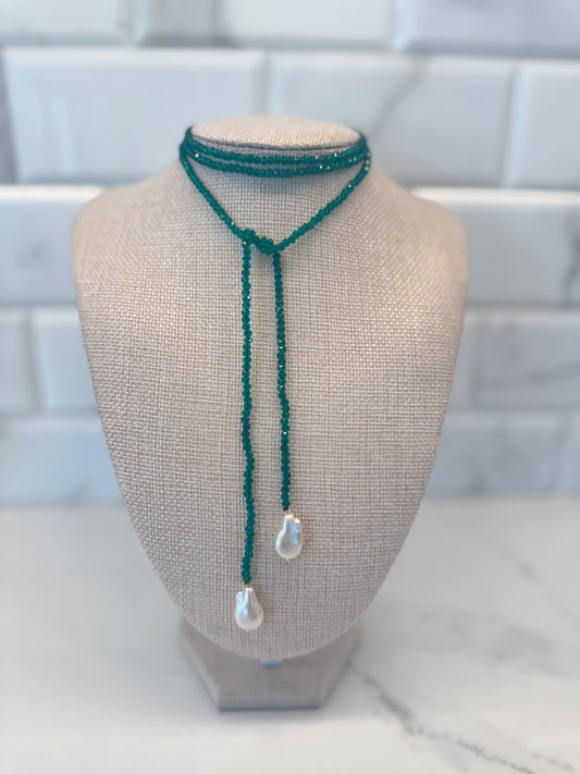 The Green Crystal Wrap Necklace