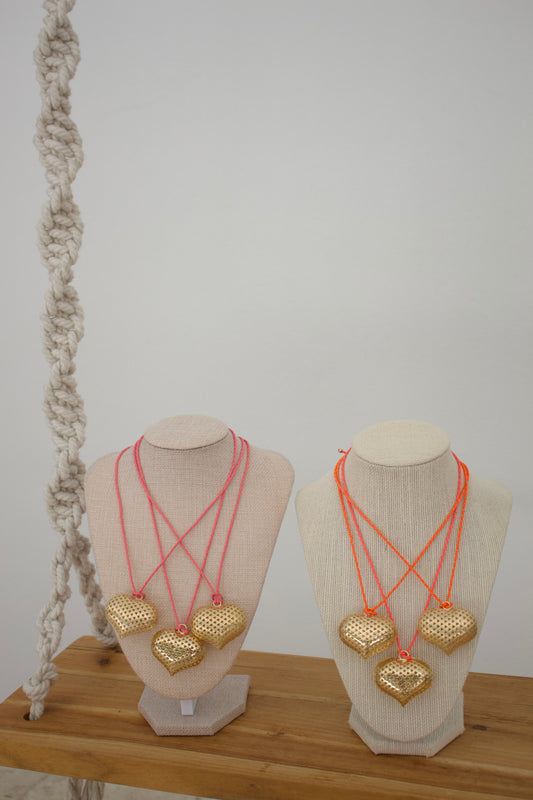 The Honeycomb Heart Necklace