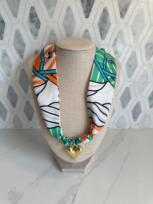 The Orange Derby Scarf Necklace