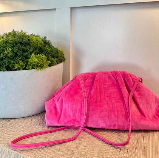 Velour Oversized Clutch Crossbody Bag