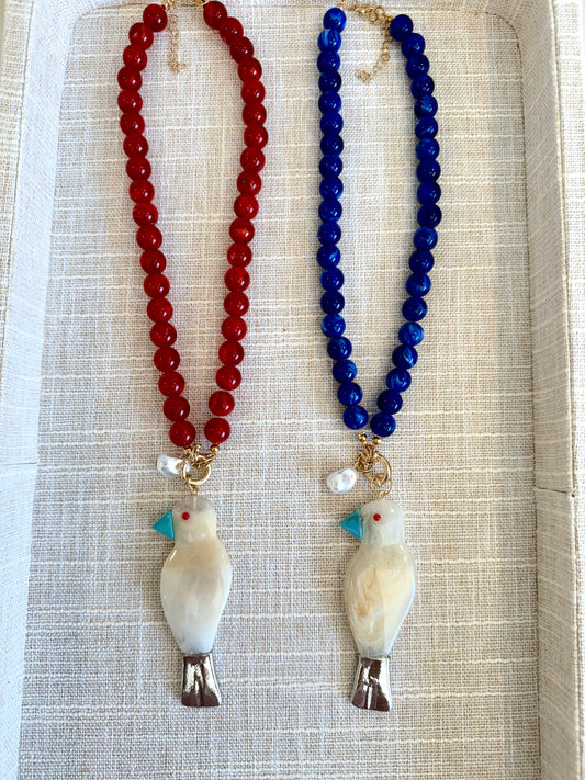The Lola Bird Beaded Necklace