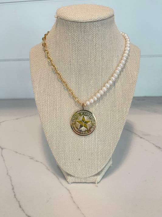 Two-sided Cuban Coin Medallion Necklace