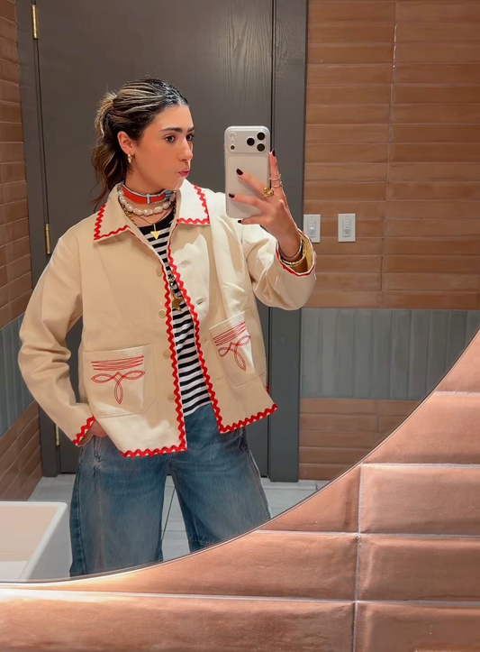 The Maison Ribbon Trim Jacket