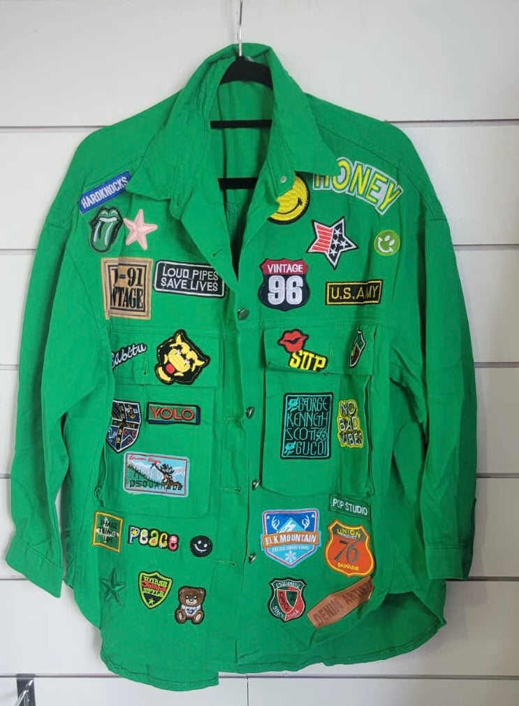 Green Patched Up Jacket