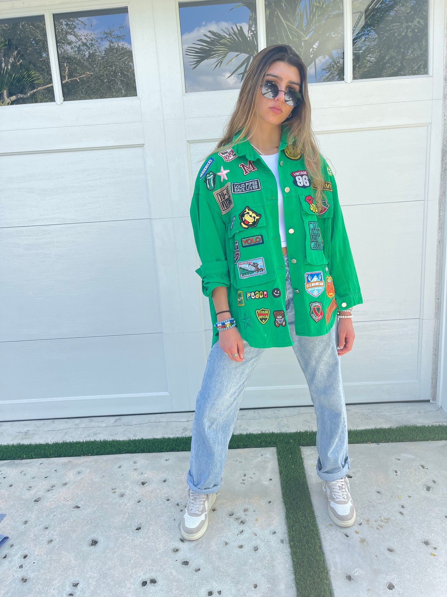 Green Patched Up Jacket