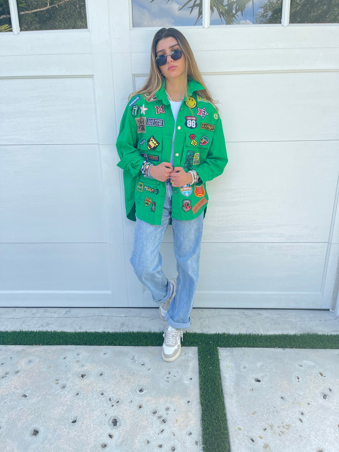 Green Patched Up Jacket