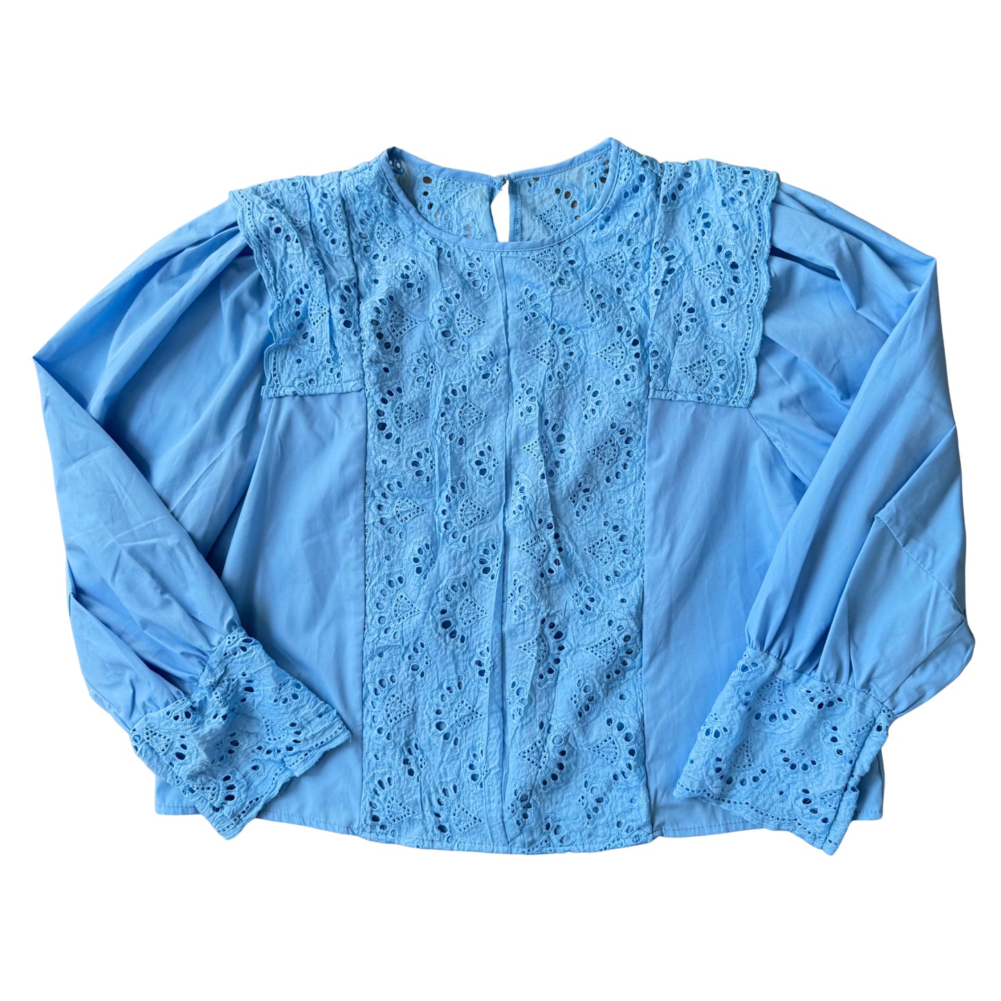 The Periwinkle Eyelet Blouse
