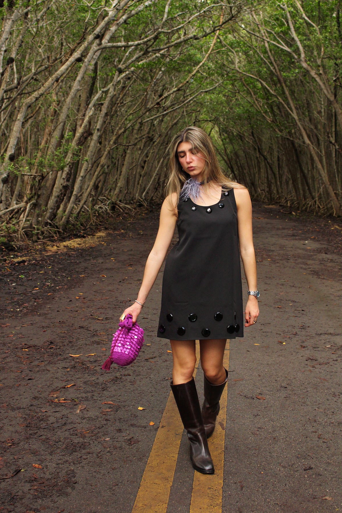 The Onyx Embellished Mini Dress