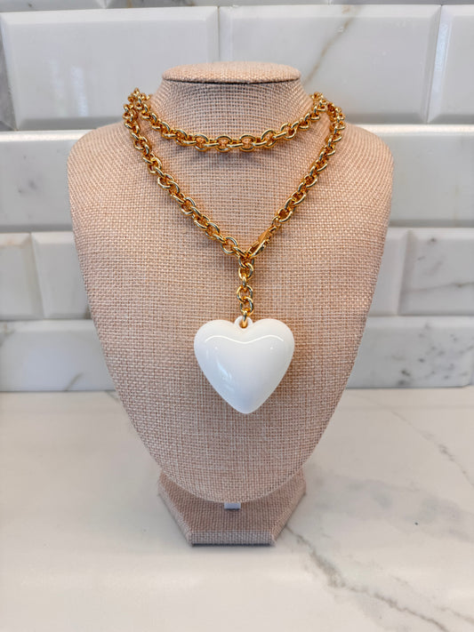 Angel Heart Puff Necklace
