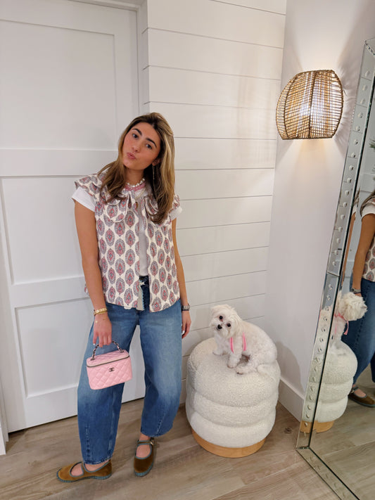 Sunday Scallop Vest - Cream Lotus