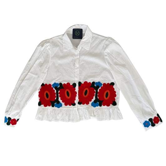 Bloom Embroidered Peplum Blouse