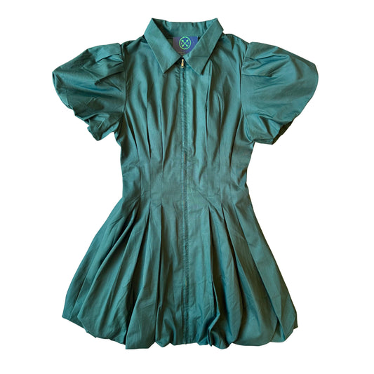 Pleated Green Puff Mini