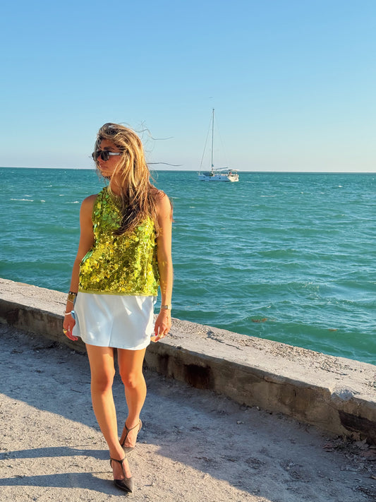 The Key Lime Sequin Tank