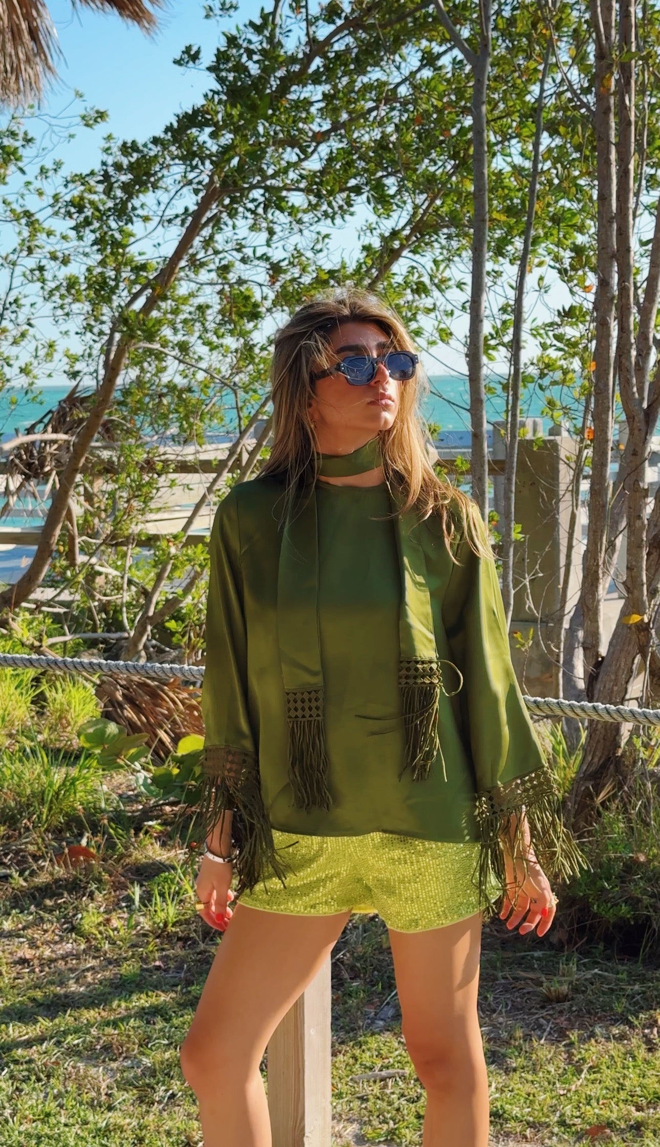 The Fringe Scarf Blouse