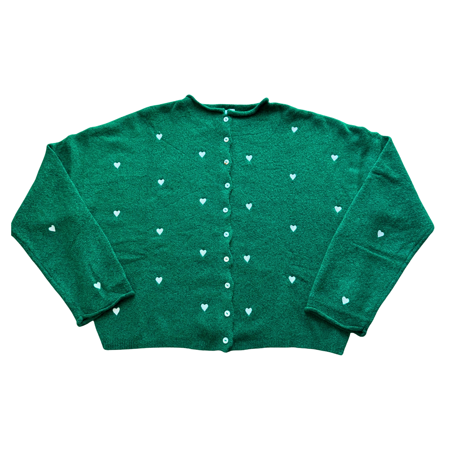 Sweetheart Button Cardigan - Green