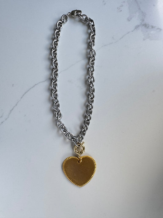 The Mix Medal Heart Necklace
