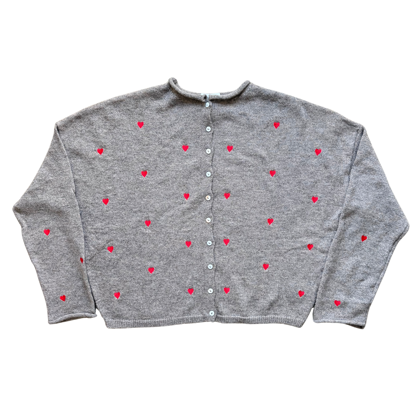 Sweetheart Button Cardigan - Brown