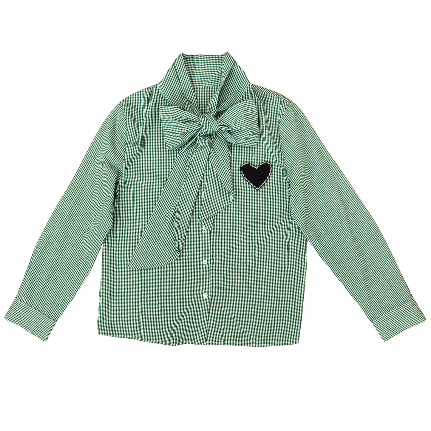 The Green Preppy Bow Blouse