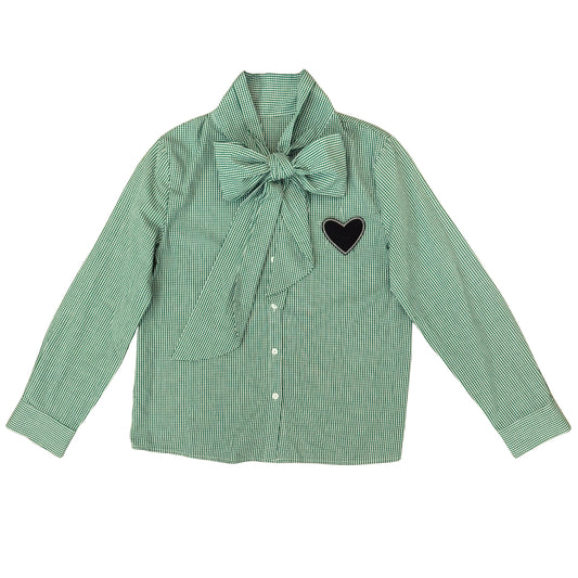 The Green Preppy Bow Blouse