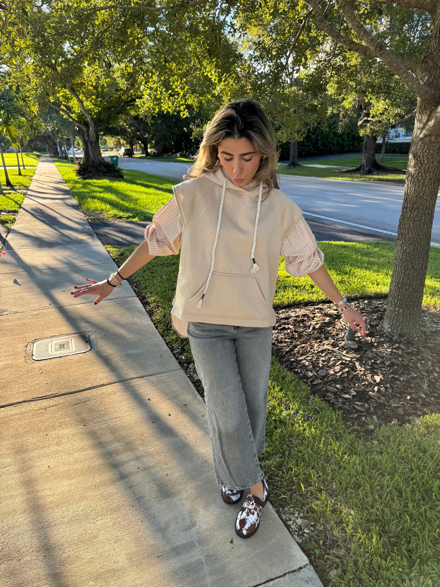 The Tan Hybrid Pullover