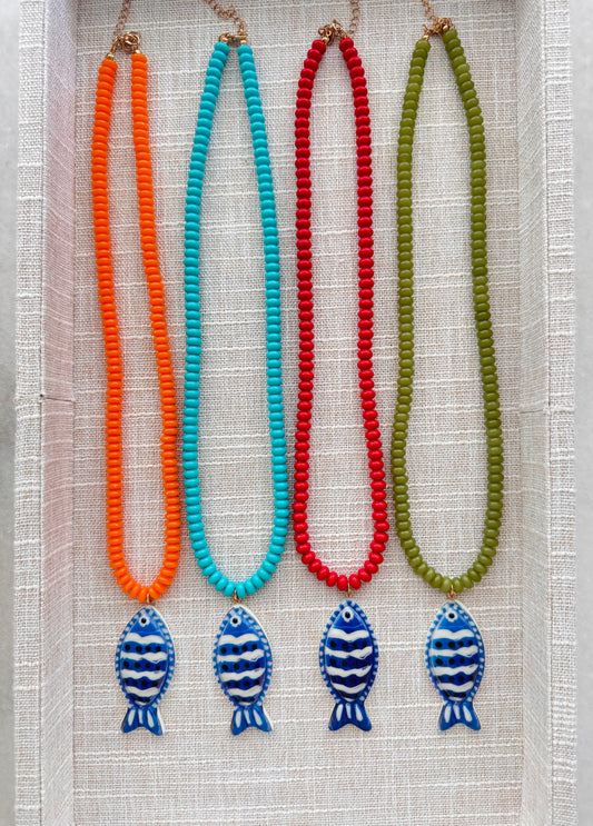 Beaded Fish Necklace