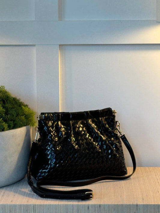 Black Woven Clutch