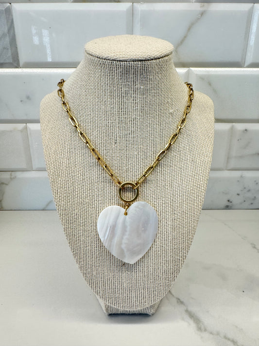 Vintage Shell Heart Necklace