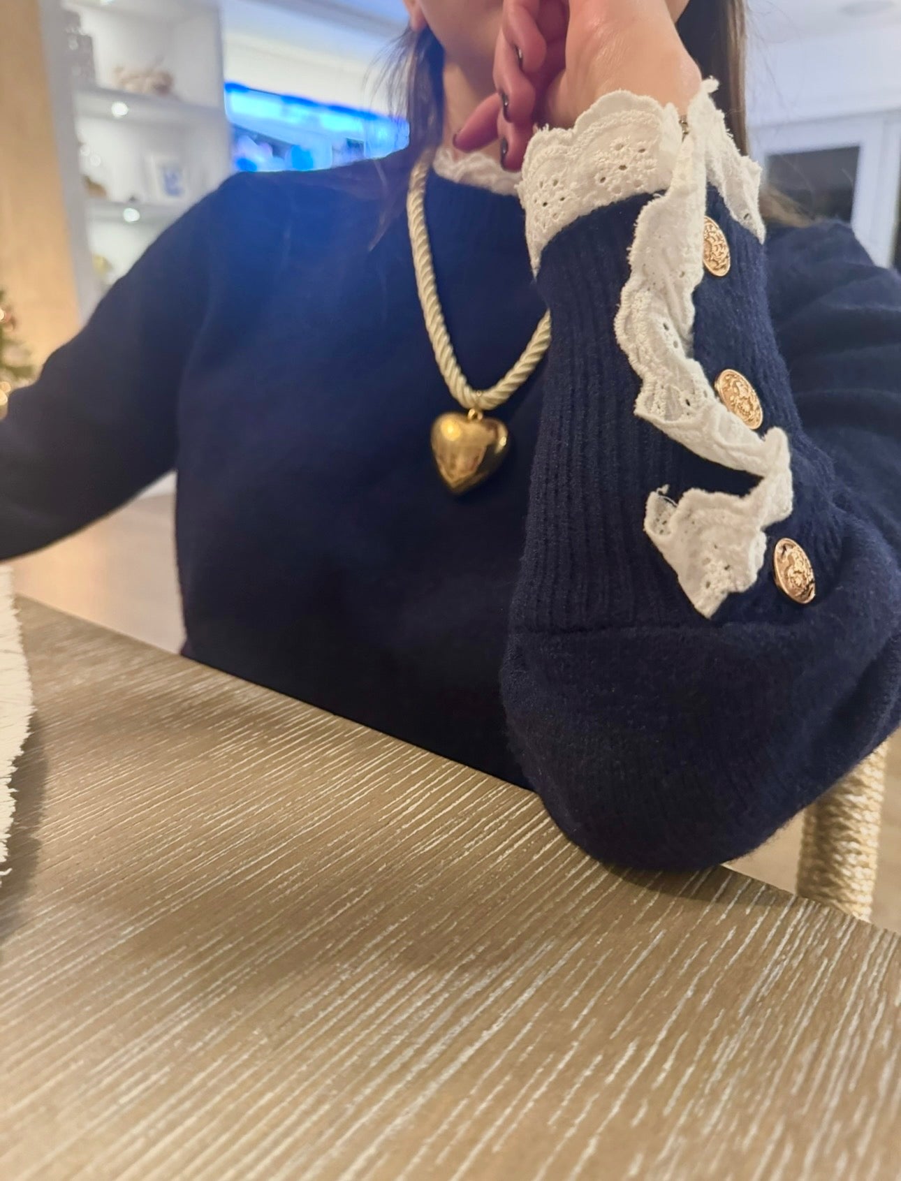 Gilded Heart Cord Necklace