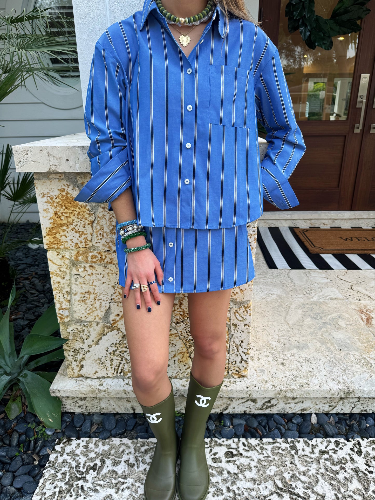 The Sporty Button-down Set