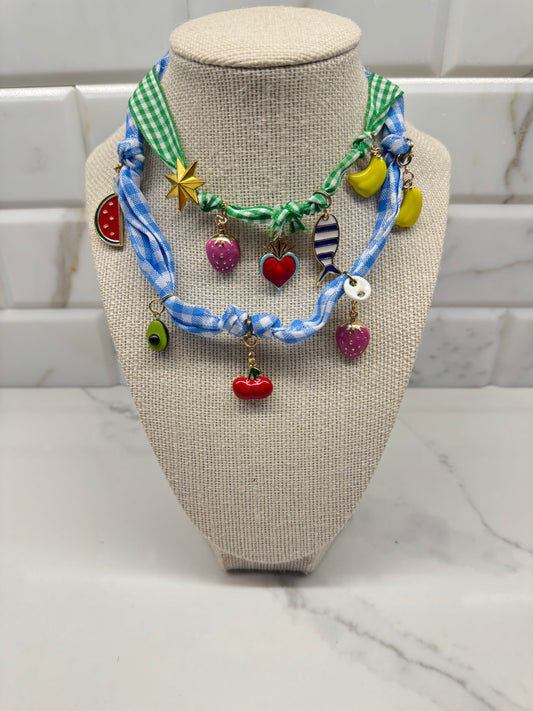 The Blue Ribbon Fruit Basket Necklace