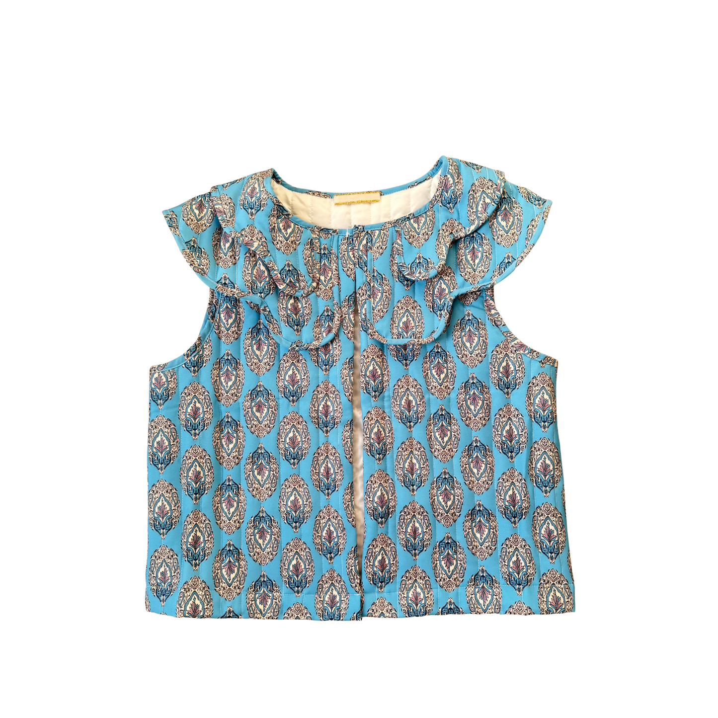 Sunday Scallop Vest - Sky Blue Lotus