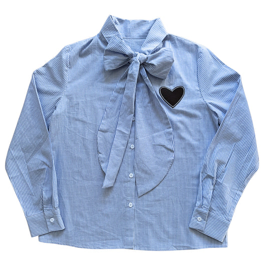 The Alessandra Blu-Bow-Blouse