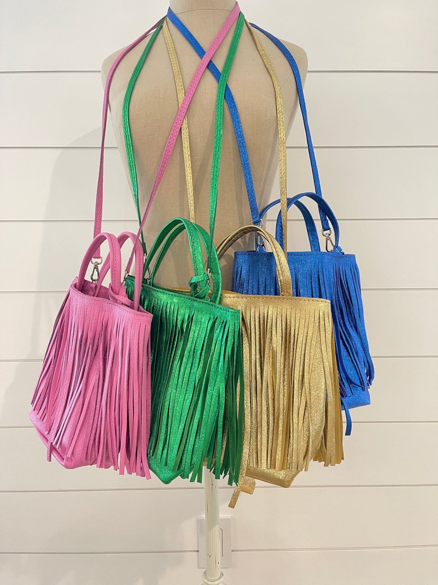 Metallic Fringe Bag